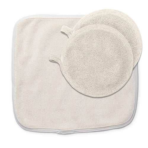 Cook & Clean Bundle 100% Cotton Dish Drying Mat 16" x 18.5", (2) 100% Cotton Pot Holders