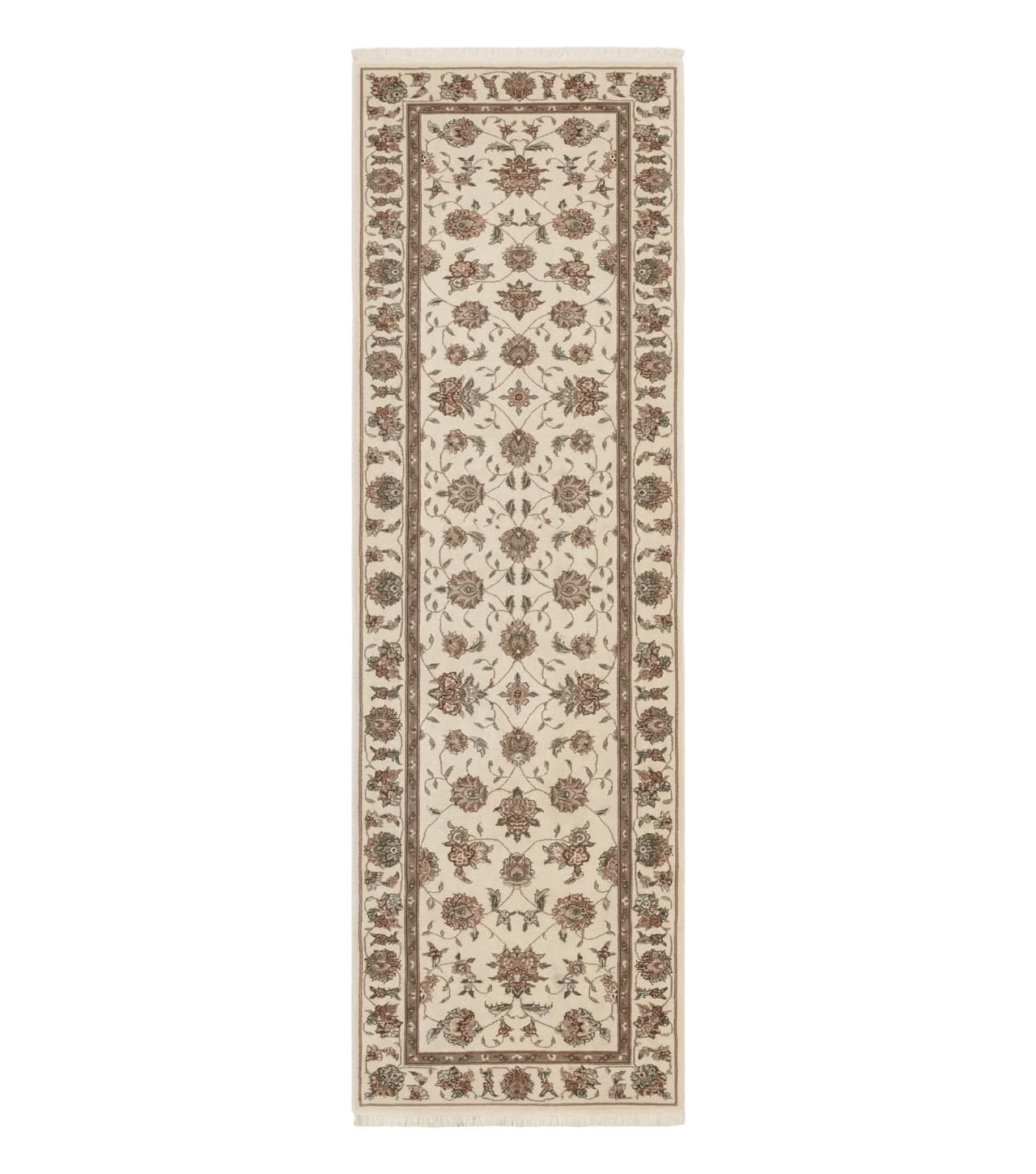 Pak Persian Runner Rug 2.6 x 8ft, Oriental Carpet for Hallway or Kitchen, Handmade, Wool and Silk Highlights